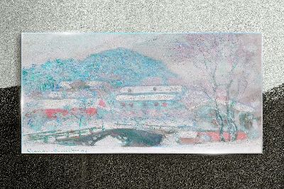Winter landscape Glass Print
