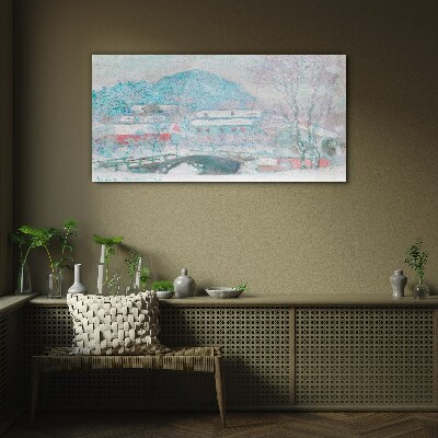 Winter landscape Glass Print