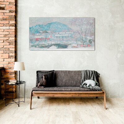 Winter landscape Glass Print