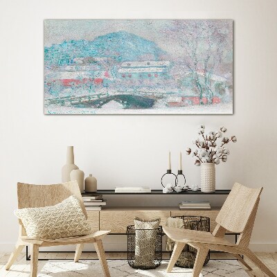 Winter landscape Glass Print