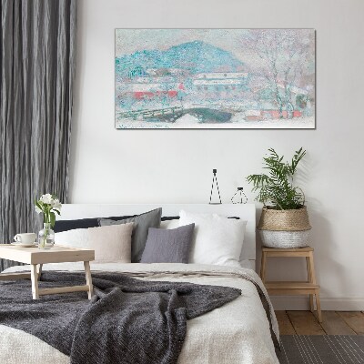 Winter landscape Glass Print