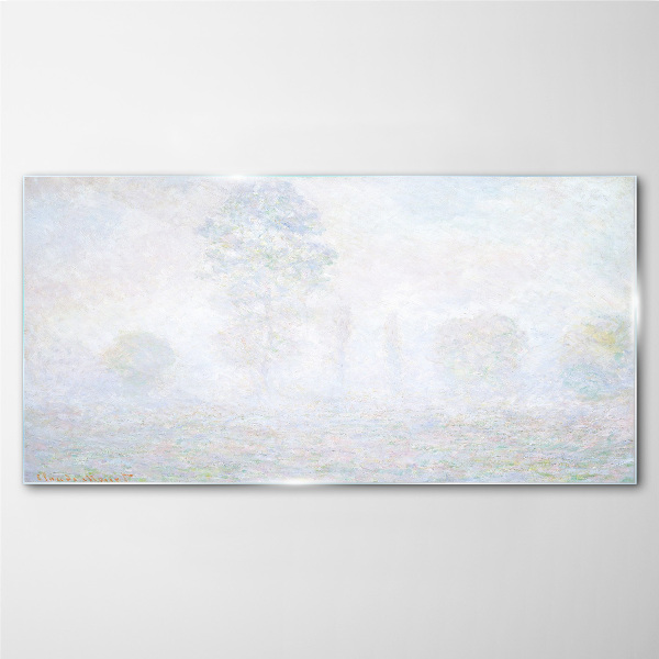 Good morning mist monet Glass Print