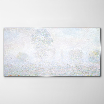 Good morning mist monet Glass Print