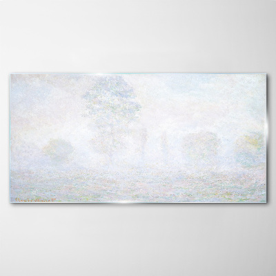Misty landscape Glass Print