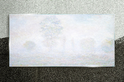 Misty landscape Glass Print