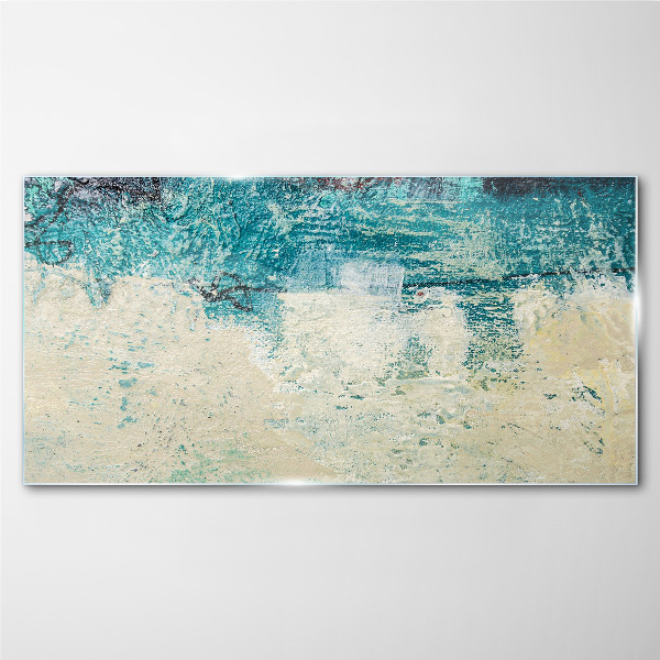 The sea in shades of blue Glass Print