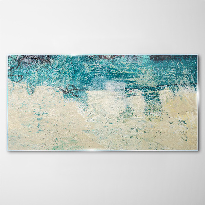 The sea in shades of blue Glass Print