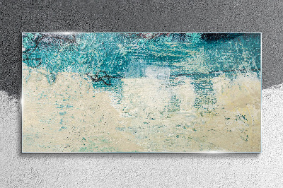 The sea in shades of blue Glass Print