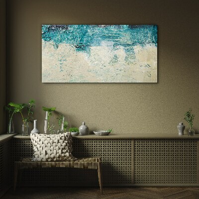 The sea in shades of blue Glass Print