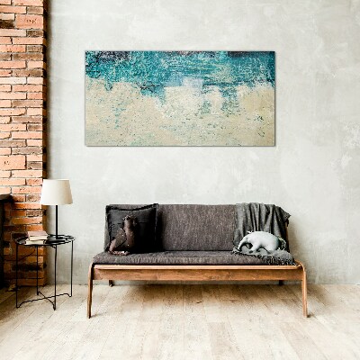 The sea in shades of blue Glass Print