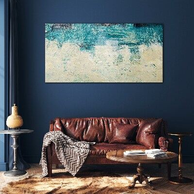 The sea in shades of blue Glass Print