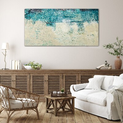 The sea in shades of blue Glass Print