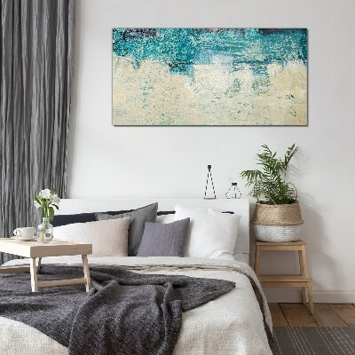 The sea in shades of blue Glass Print