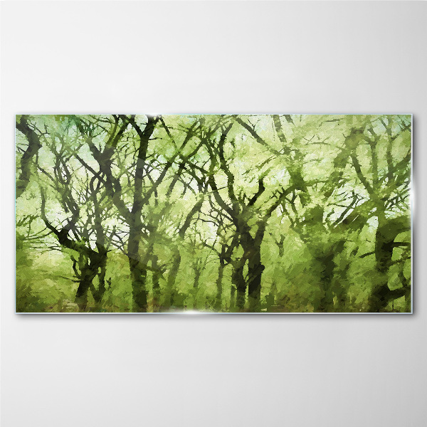 Abstract forest Glass Wall Art