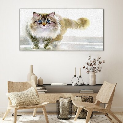 Modern animal cat Glass Print