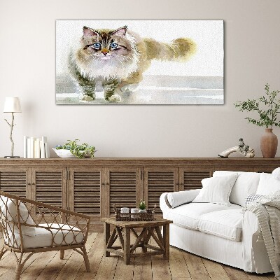 Modern animal cat Glass Print