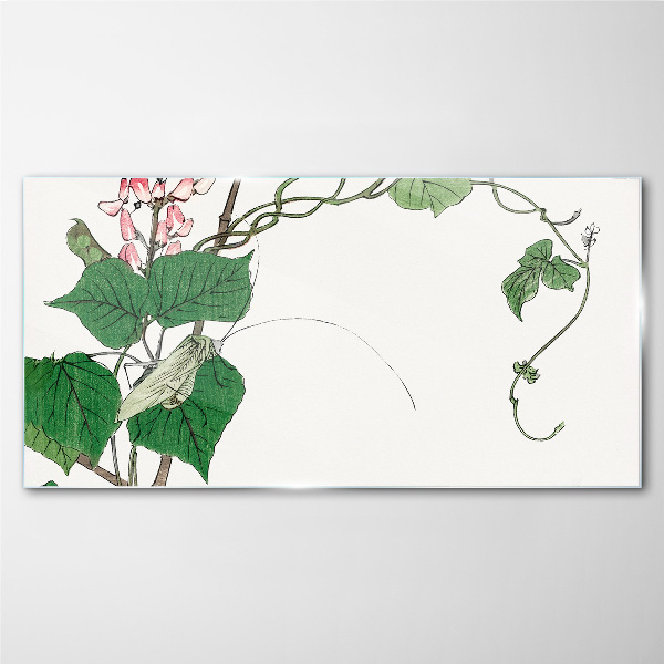 Flowers and insects in harmony Glass Print