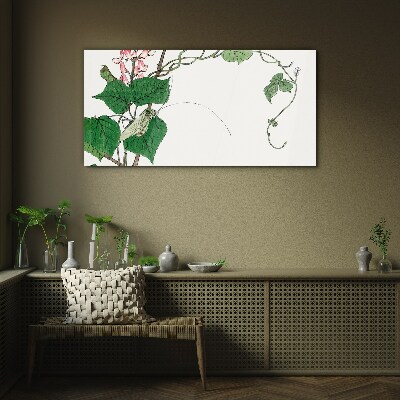 Flowers and insects in harmony Glass Print
