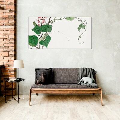 Flowers and insects in harmony Glass Print