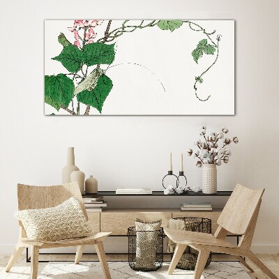 Flowers and insects in harmony Glass Print