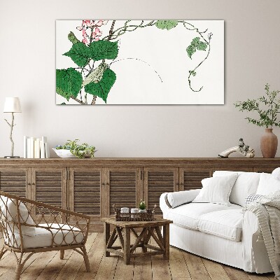 Flowers and insects in harmony Glass Print