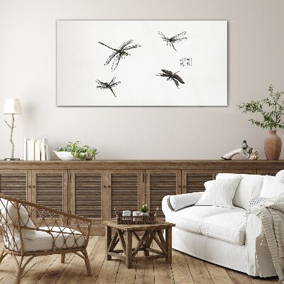 Butterflies in flight Glass Print