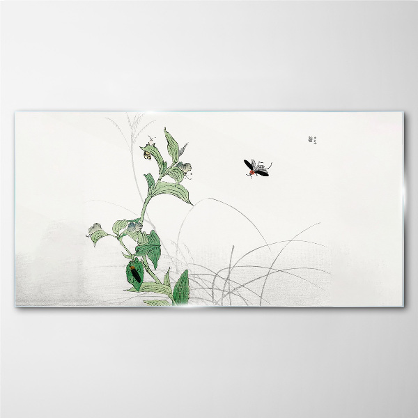 The delicacy of nature with a butterfly Glass Print