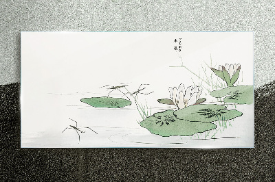 Water lilies on the pond Glass Print