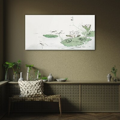 Water lilies on the pond Glass Print