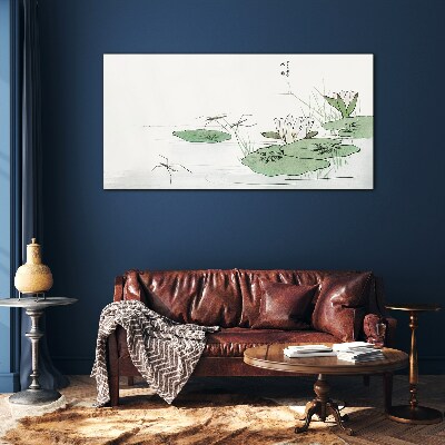 Water lilies on the pond Glass Print