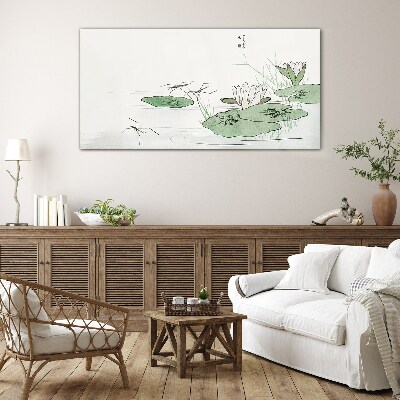 Water lilies on the pond Glass Print