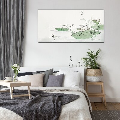 Water lilies on the pond Glass Print