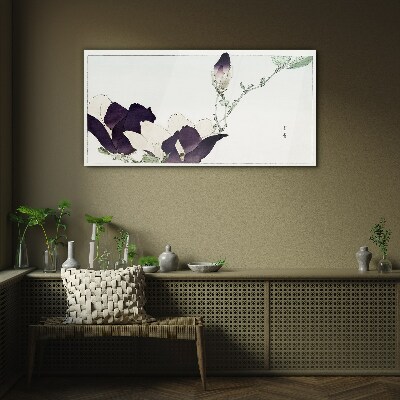 Floral beauty in delicate shades Glass Print