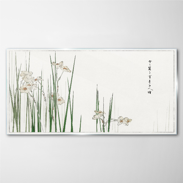 Flowers in the grass Glass Print