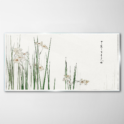 Flowers in the grass Glass Print