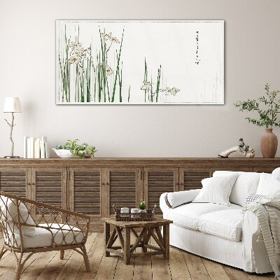 Flowers in the grass Glass Print