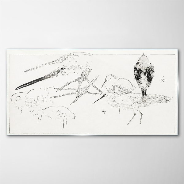 Birds on the move Glass Print