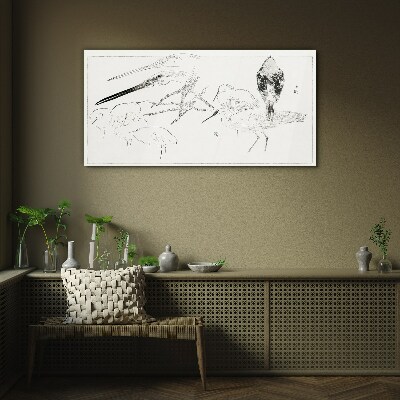 Birds on the move Glass Print
