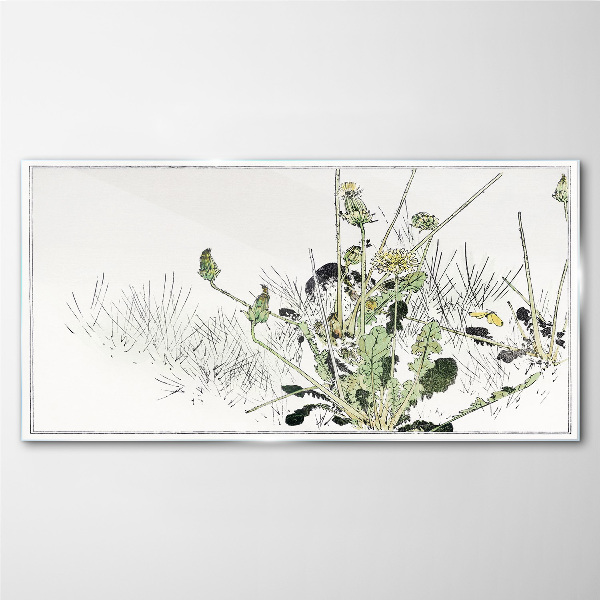 A plant landscape in delicate tones Glass Print