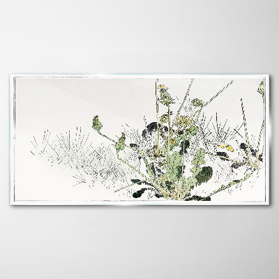 A plant landscape in delicate tones Glass Print