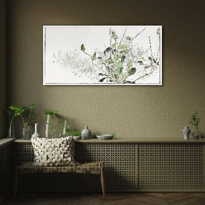 A plant landscape in delicate tones Glass Print