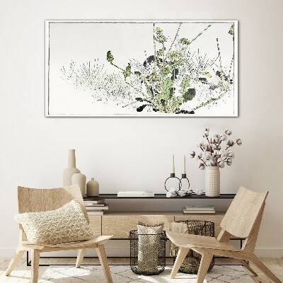 A plant landscape in delicate tones Glass Print