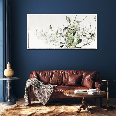 A plant landscape in delicate tones Glass Print