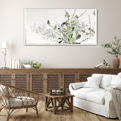 A plant landscape in delicate tones Glass Print