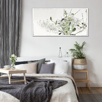 A plant landscape in delicate tones Glass Print