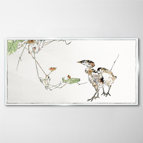 Birds among the vegetation Glass Print