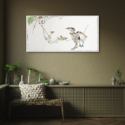 Birds among the vegetation Glass Print