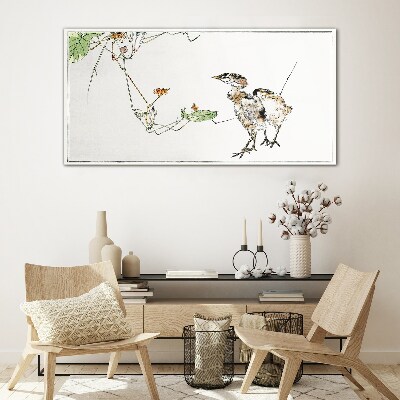 Birds among the vegetation Glass Print