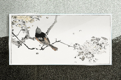 Branch pet bird Glass Print