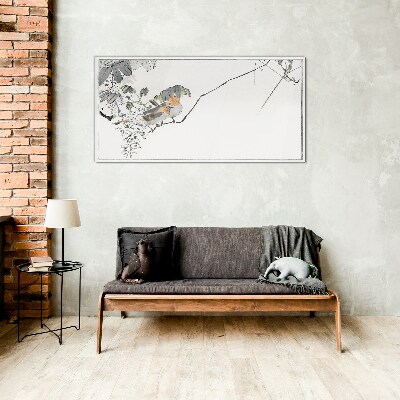 Birds on a branch Glass Print